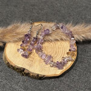 Lot "Inspiration" bracelet et boucles d’oreilles en Amétrine perles chips