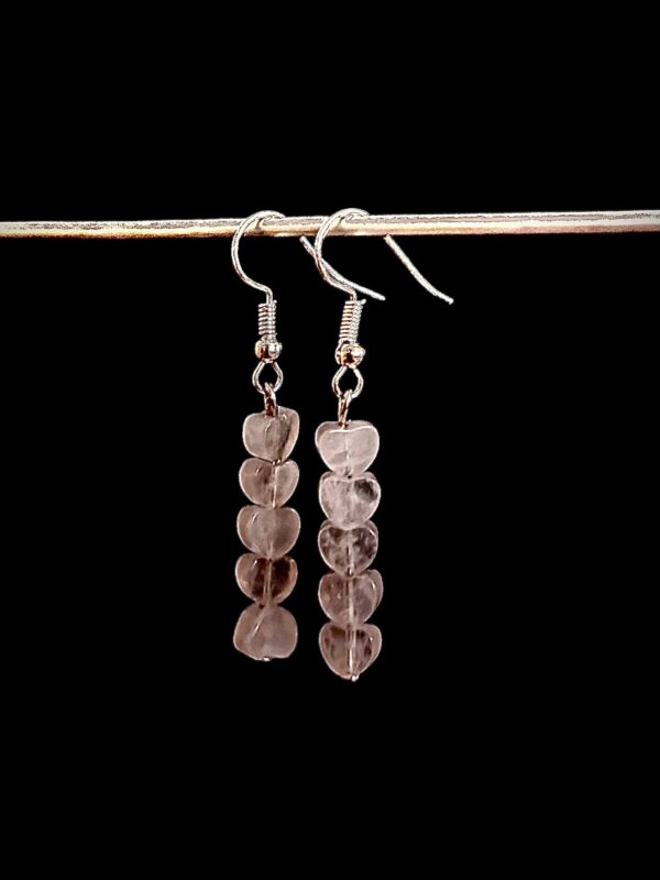 Boucles d'oreilles "Petits Coeurs" en Quartz rose