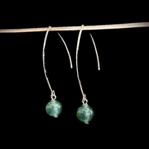 Boucles d'oreilles boules "Tranquillité" en Aventurine verte