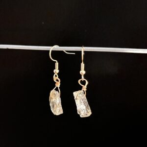 Boucles d'oreilles "Prospérité" en Citrine brute 1cm