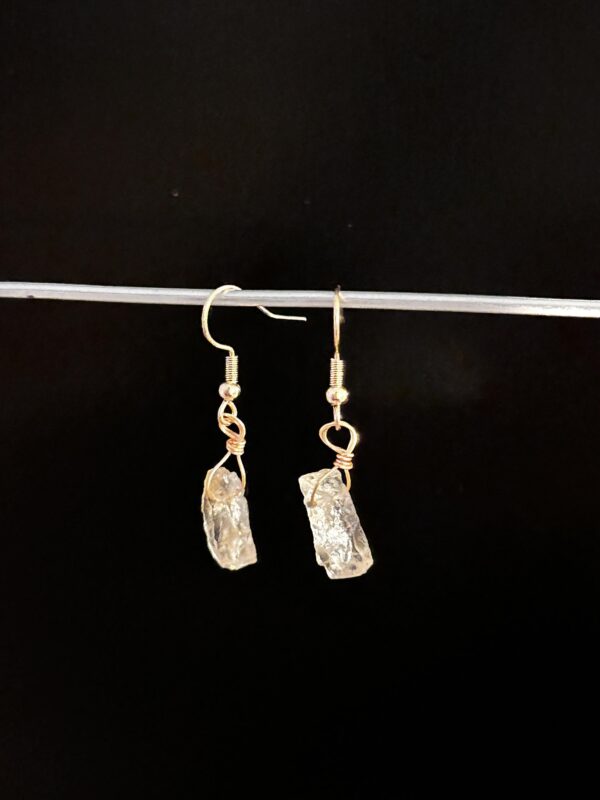 Boucles d'oreilles "Prospérité" en Citrine brute 1cm