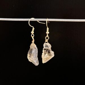 Boucles d'oreilles "Prospérité" en Citrine brute 2cm