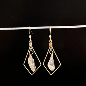 Boucles d'oreilles "losanges" en Citrine