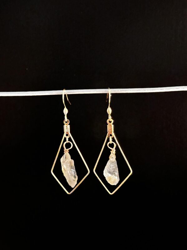 Boucles d'oreilles "losanges" en Citrine