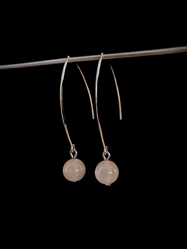Boucles d'oreilles boule "Amour" en Quartz rose